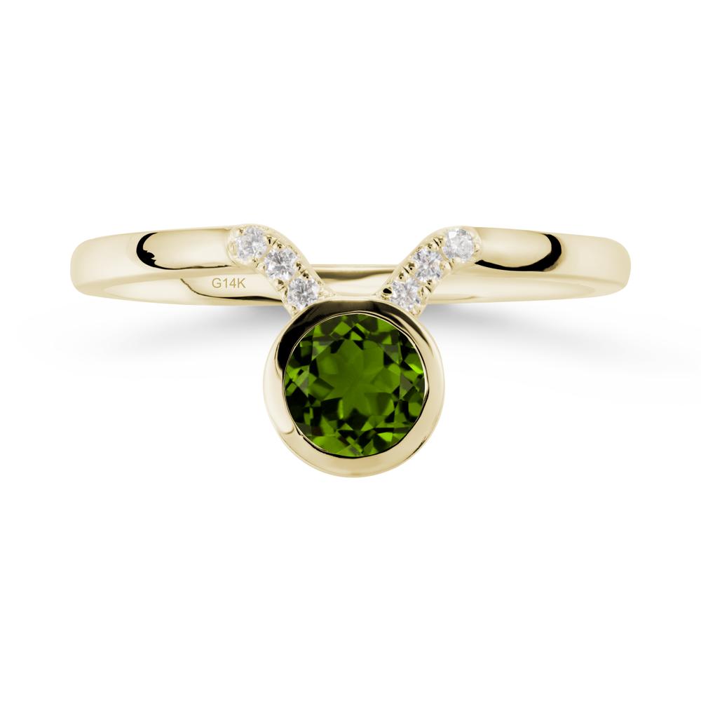 Taurus Zodiac Diopside Ring - LUO Jewelry #metal_14k yellow gold