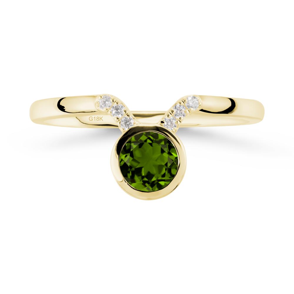 Taurus Zodiac Diopside Ring - LUO Jewelry #metal_18k yellow gold