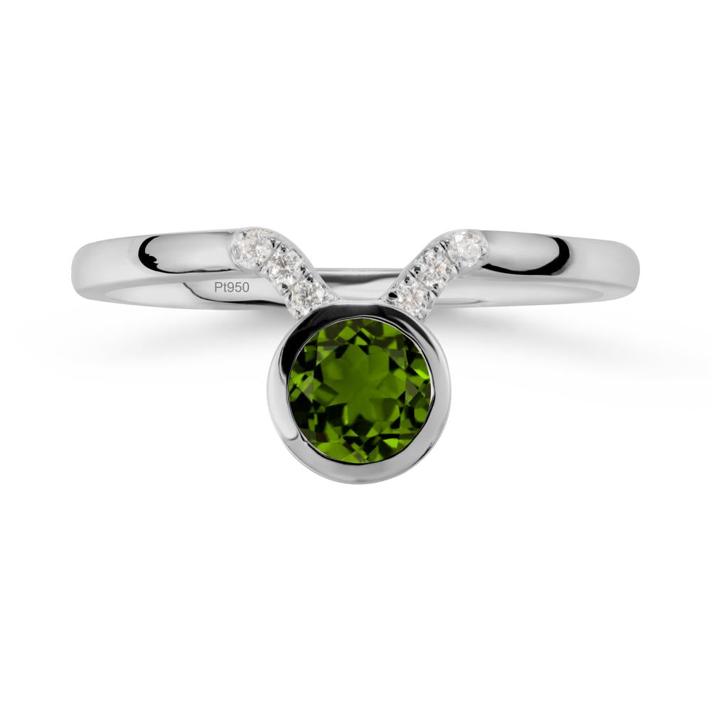 Taurus Zodiac Diopside Ring - LUO Jewelry #metal_platinum