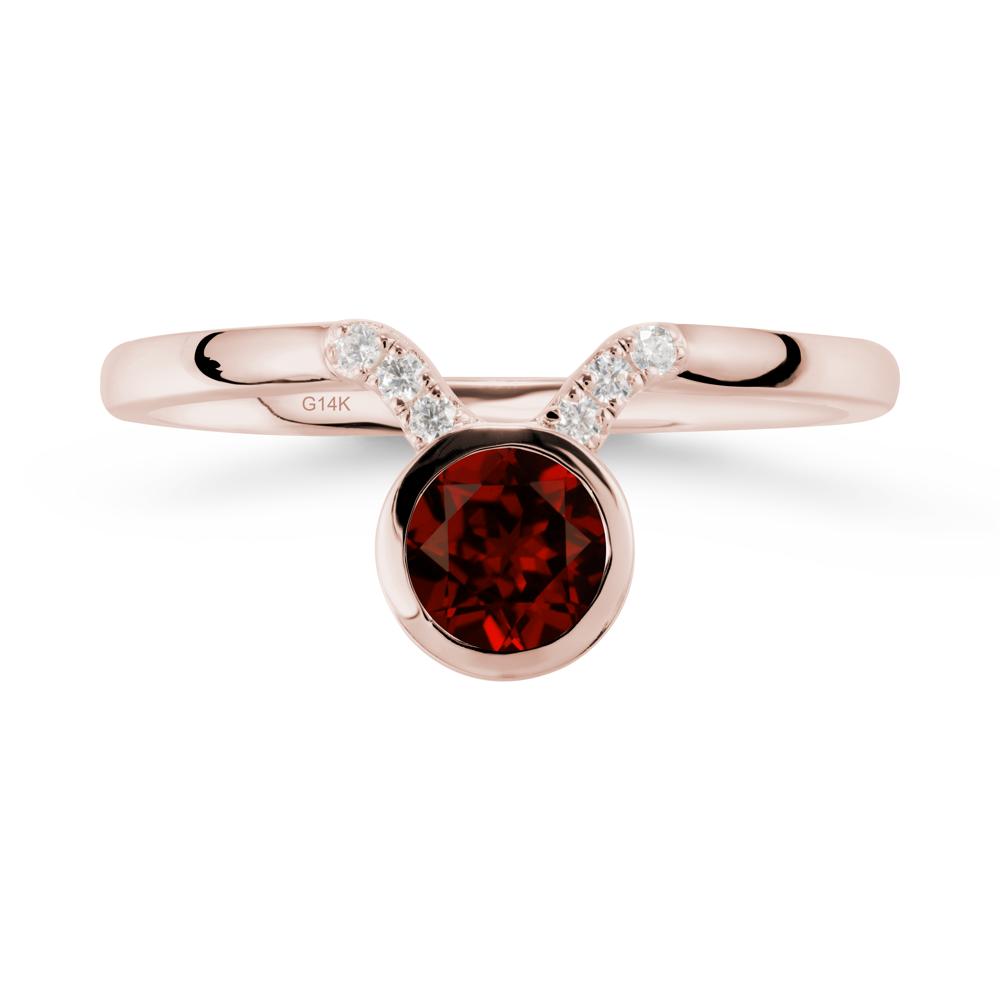 Taurus Zodiac Garnet Ring - LUO Jewelry #metal_14k rose gold