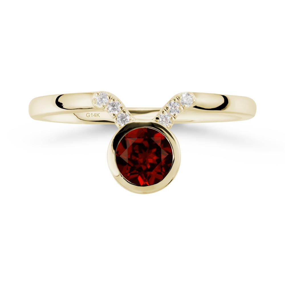 Taurus Zodiac Garnet Ring - LUO Jewelry #metal_14k yellow gold