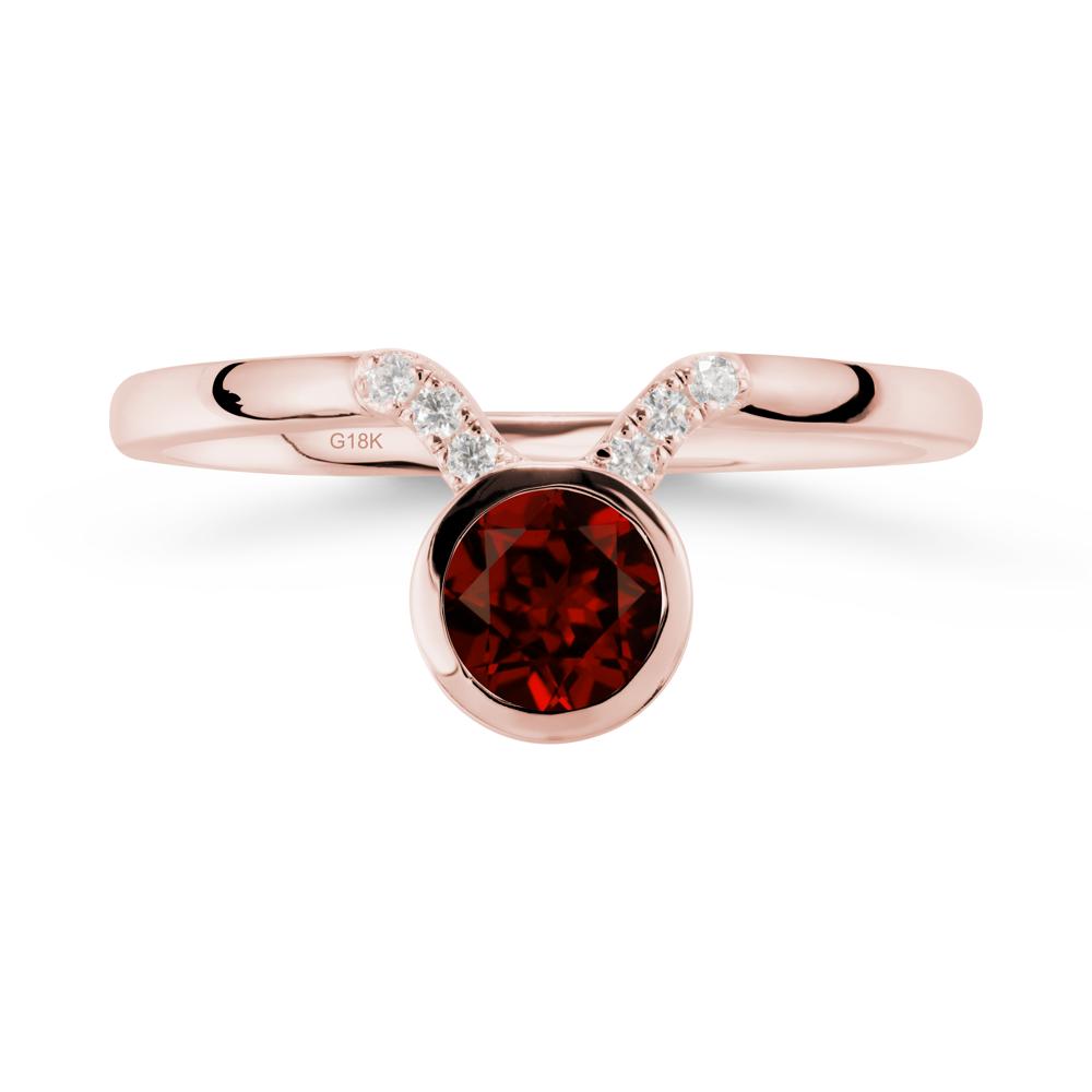 Taurus Zodiac Garnet Ring - LUO Jewelry #metal_18k rose gold