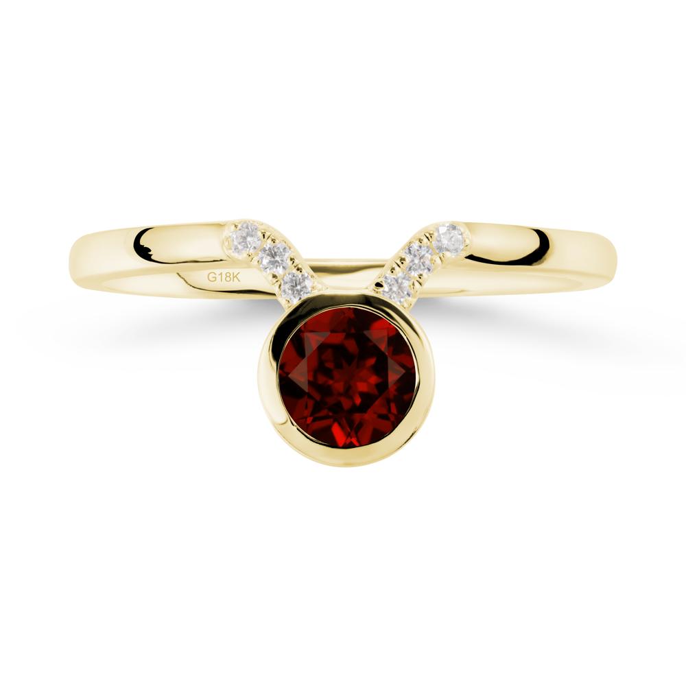 Taurus Zodiac Garnet Ring - LUO Jewelry #metal_18k yellow gold