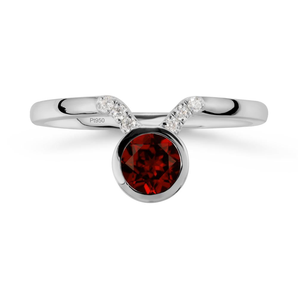 Taurus Zodiac Garnet Ring - LUO Jewelry #metal_platinum