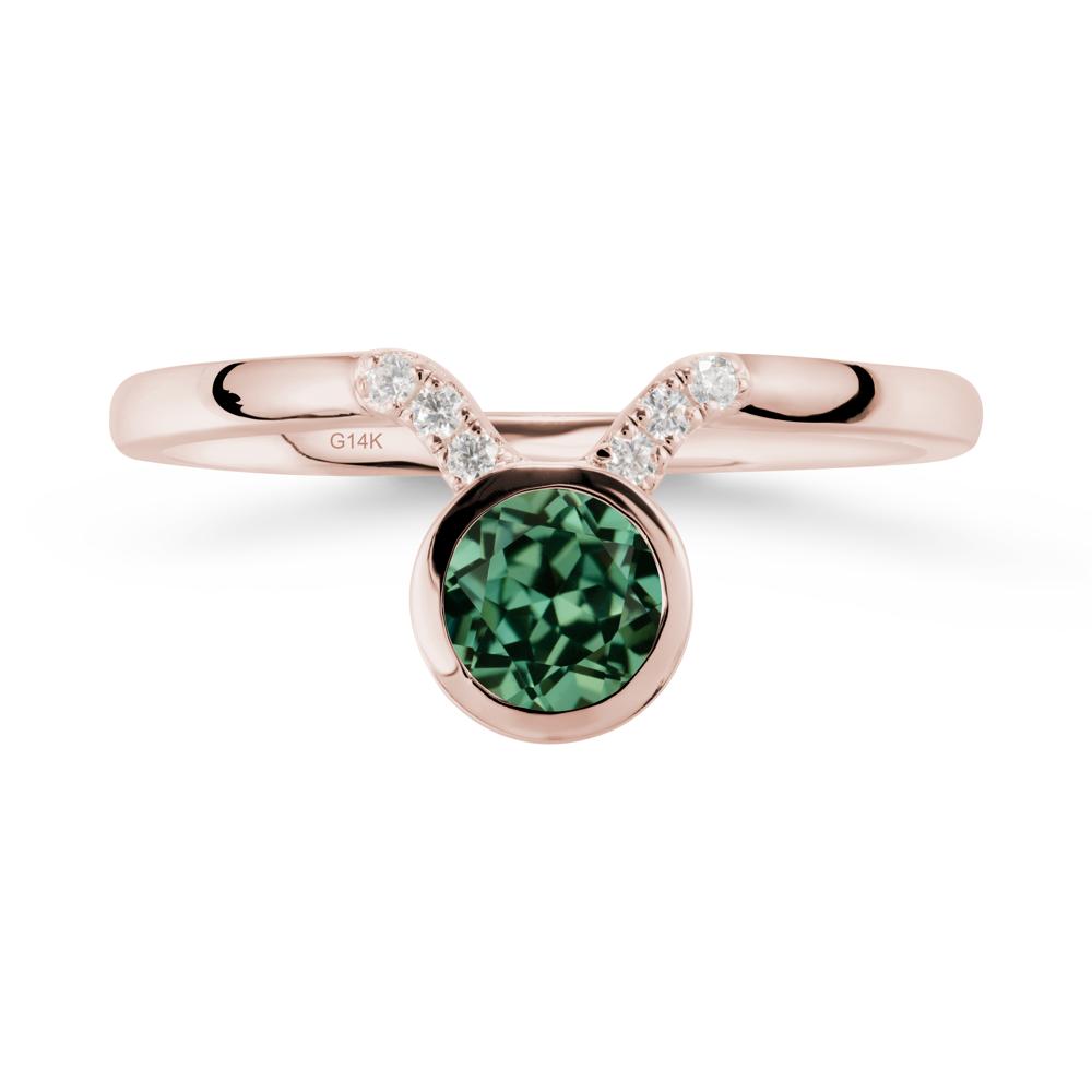 Taurus Zodiac Green Sapphire Ring - LUO Jewelry #metal_14k rose gold