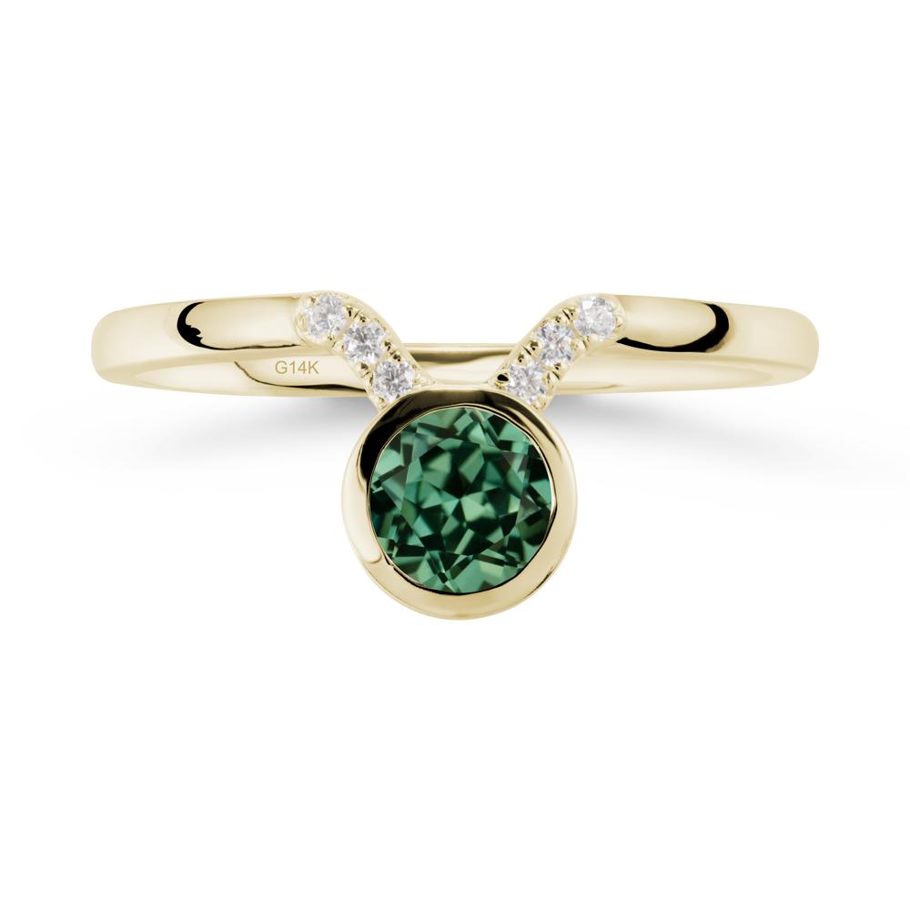 Taurus Zodiac Green Sapphire Ring - LUO Jewelry #metal_14k yellow gold