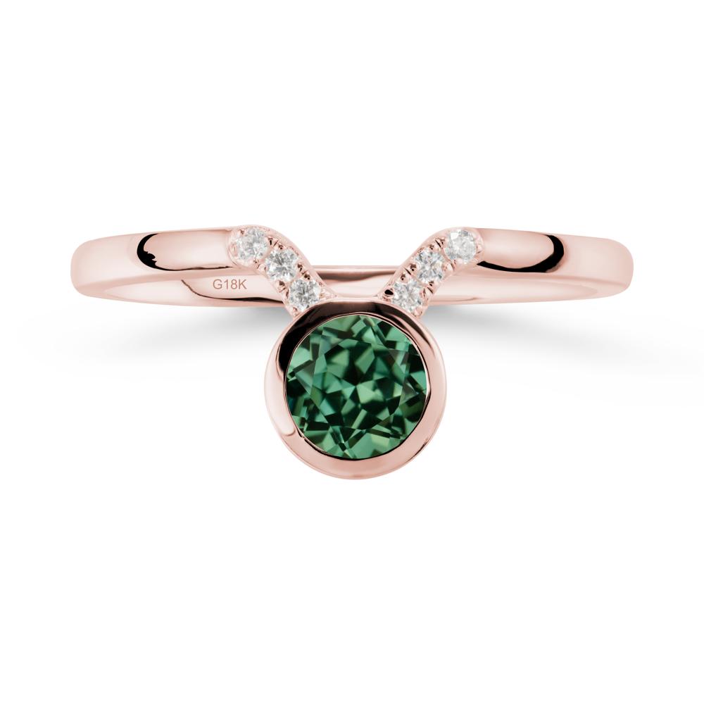 Taurus Zodiac Green Sapphire Ring - LUO Jewelry #metal_18k rose gold