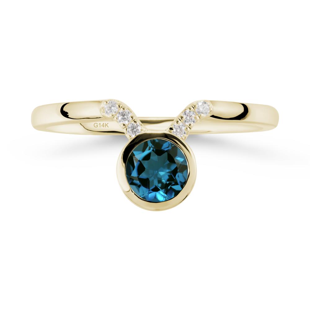 Taurus Zodiac London Blue Topaz Ring - LUO Jewelry #metal_14k yellow gold
