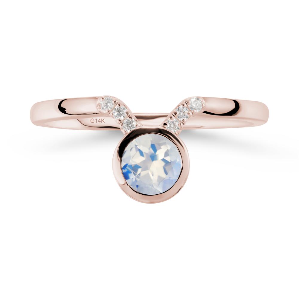 Taurus Zodiac Moonstone Ring - LUO Jewelry #metal_14k rose gold