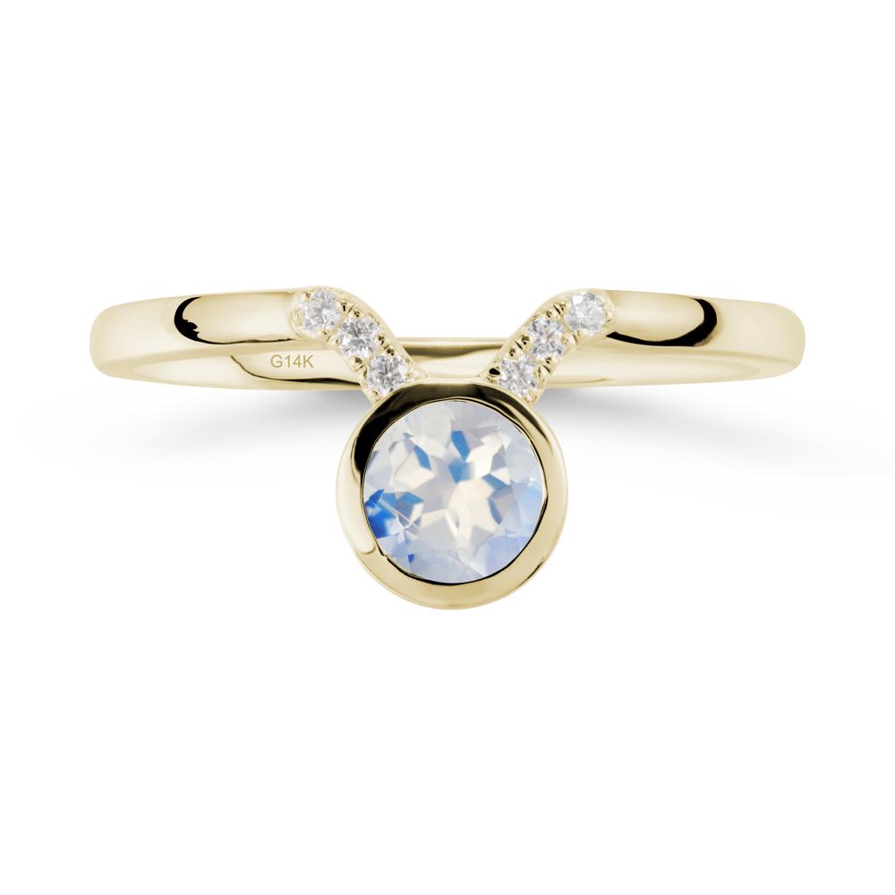 Taurus Zodiac Moonstone Ring - LUO Jewelry #metal_14k yellow gold