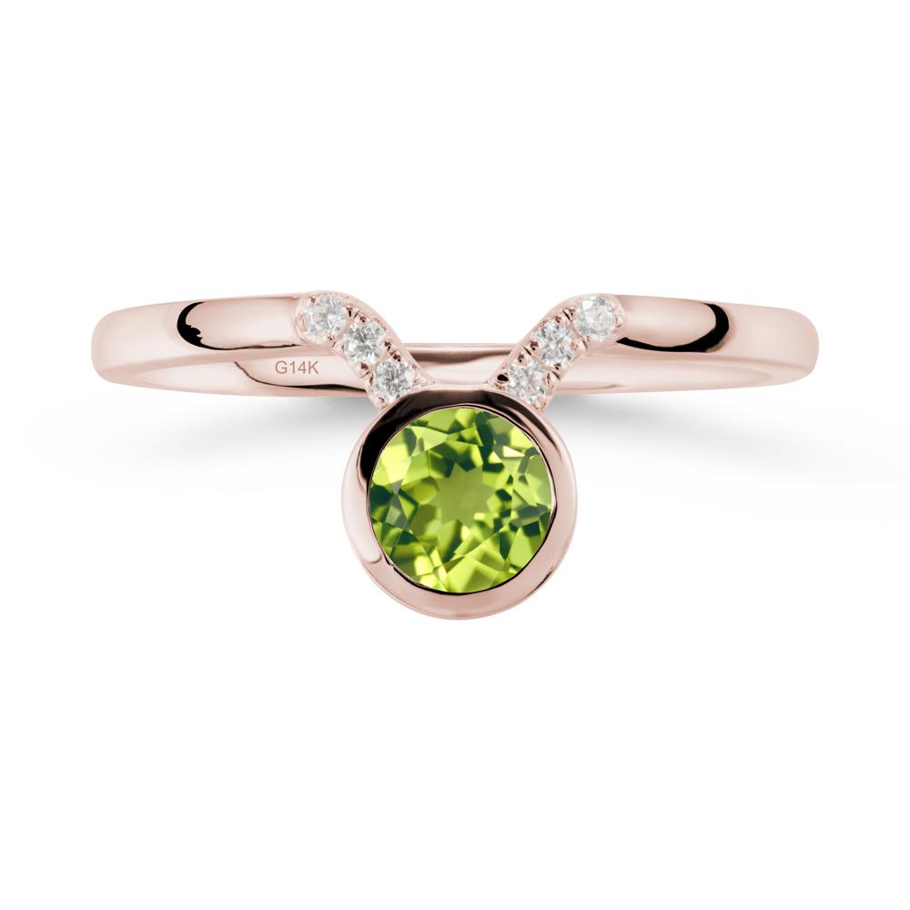 Taurus Zodiac Peridot Ring - LUO Jewelry #metal_14k rose gold