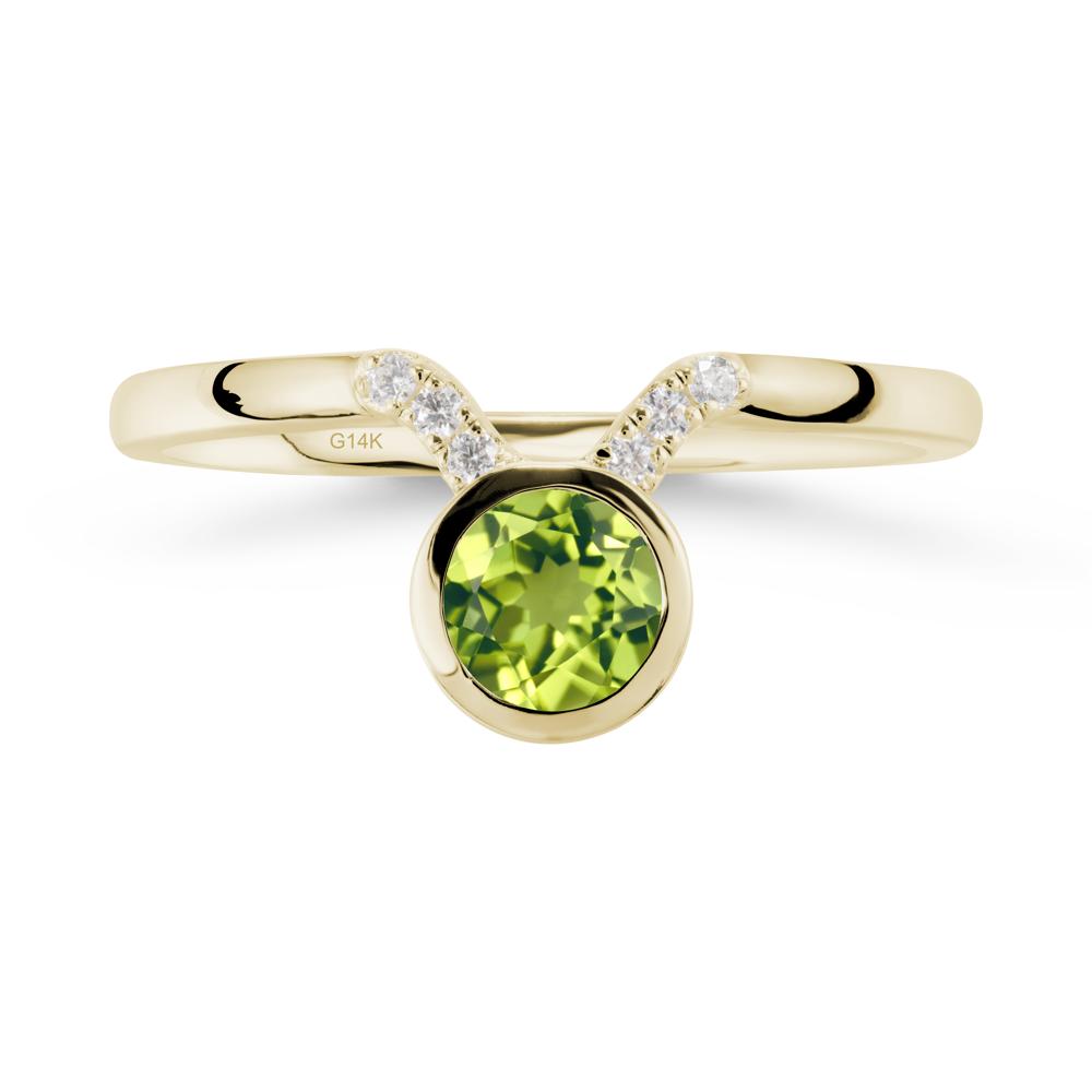 Taurus Zodiac Peridot Ring - LUO Jewelry #metal_14k yellow gold