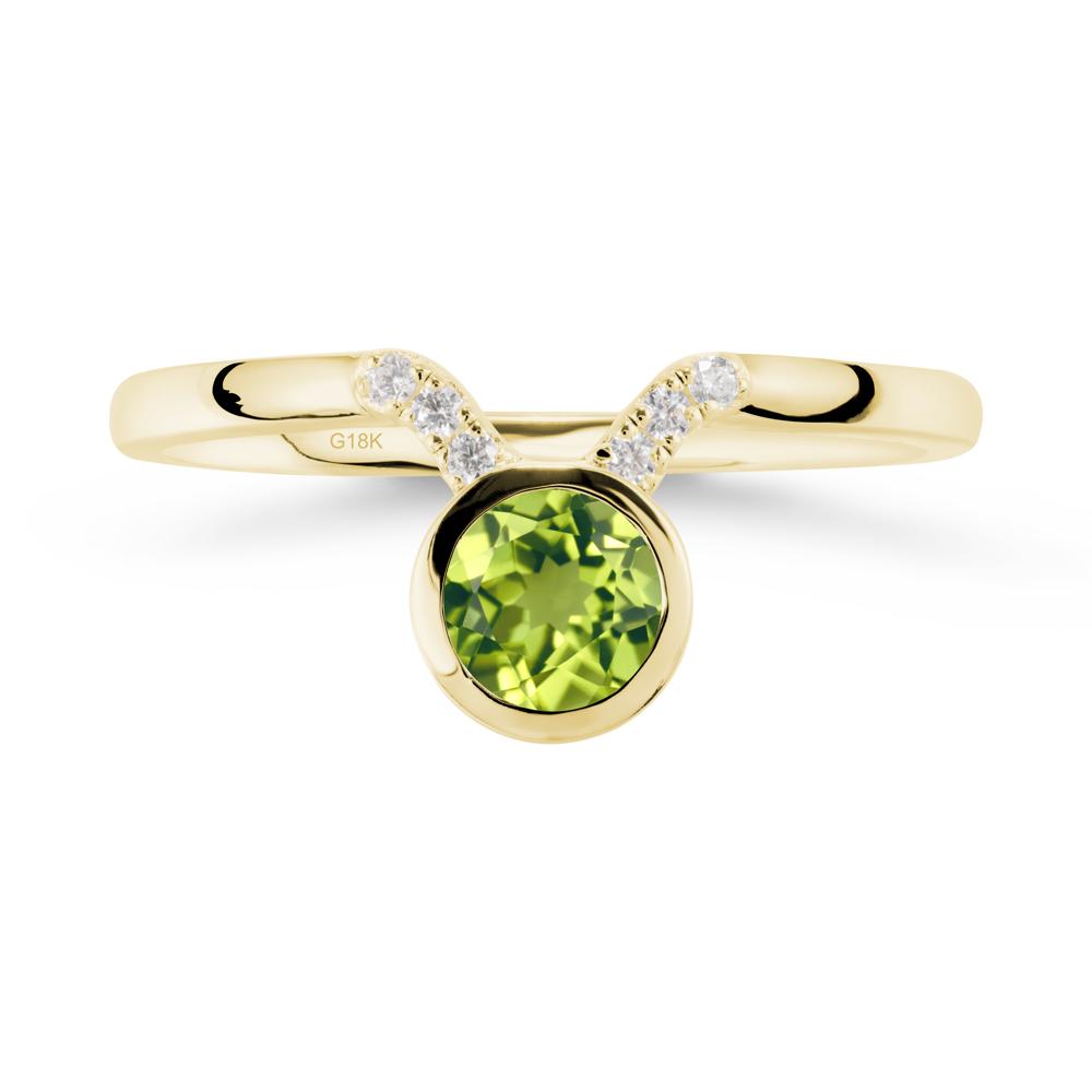Taurus Zodiac Peridot Ring - LUO Jewelry #metal_18k yellow gold