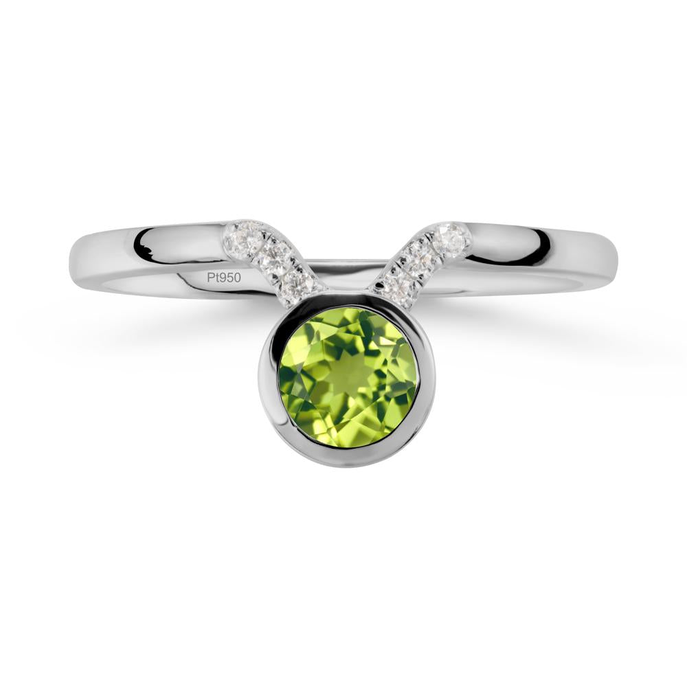 Taurus Zodiac Peridot Ring - LUO Jewelry #metal_platinum