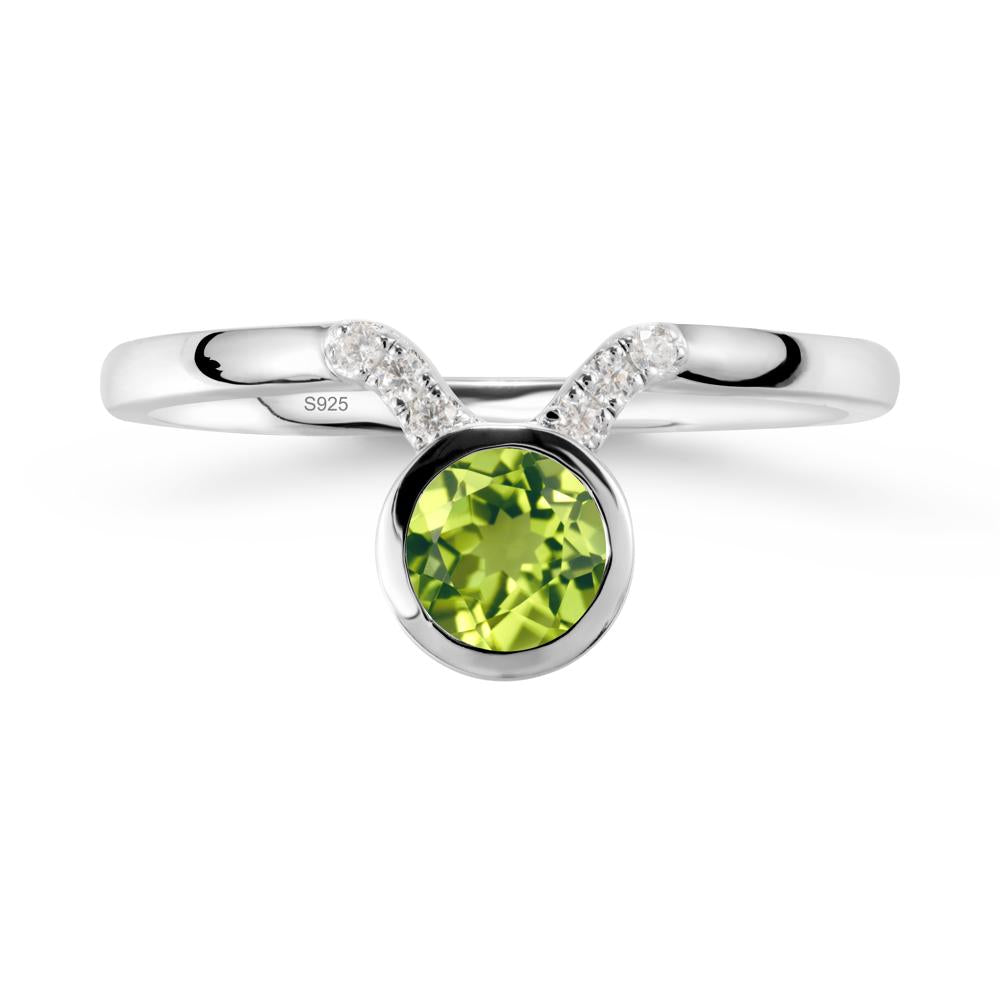 Taurus Zodiac Peridot Ring - LUO Jewelry #metal_sterling silver