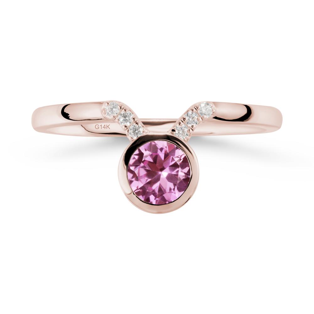 Taurus Zodiac Pink Sapphire Ring - LUO Jewelry #metal_14k rose gold