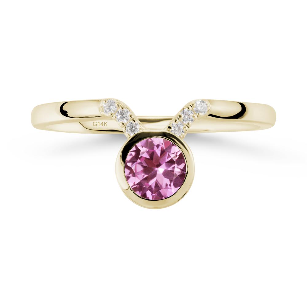 Taurus Zodiac Pink Sapphire Ring - LUO Jewelry #metal_14k yellow gold