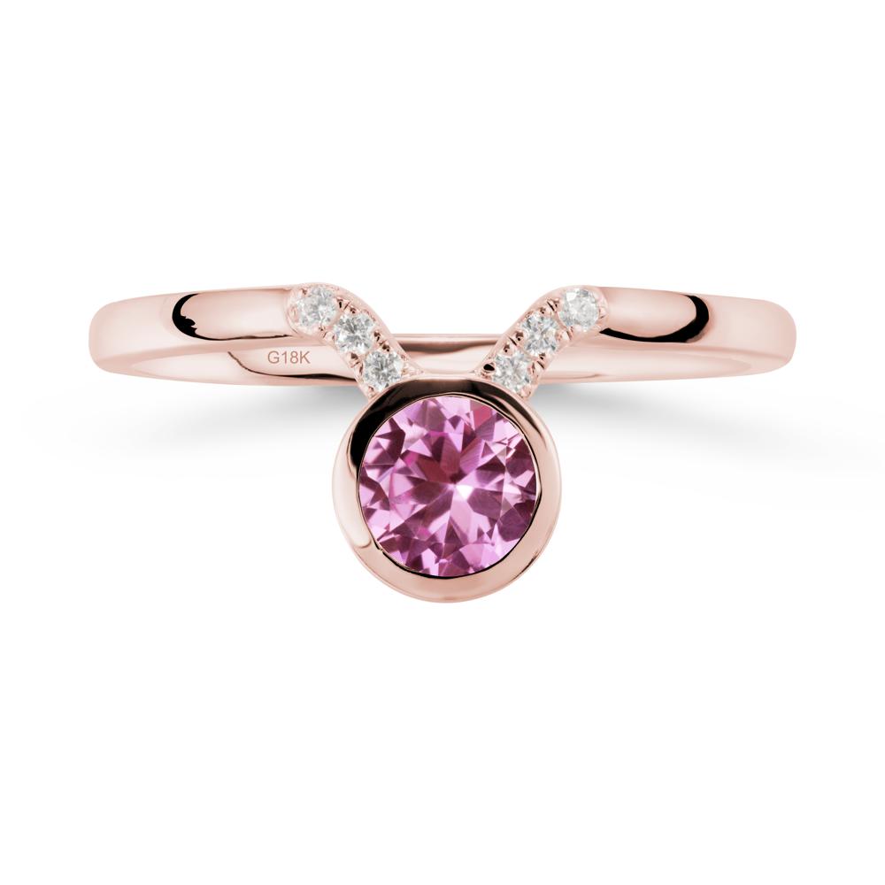 Taurus Zodiac Pink Sapphire Ring - LUO Jewelry #metal_18k rose gold