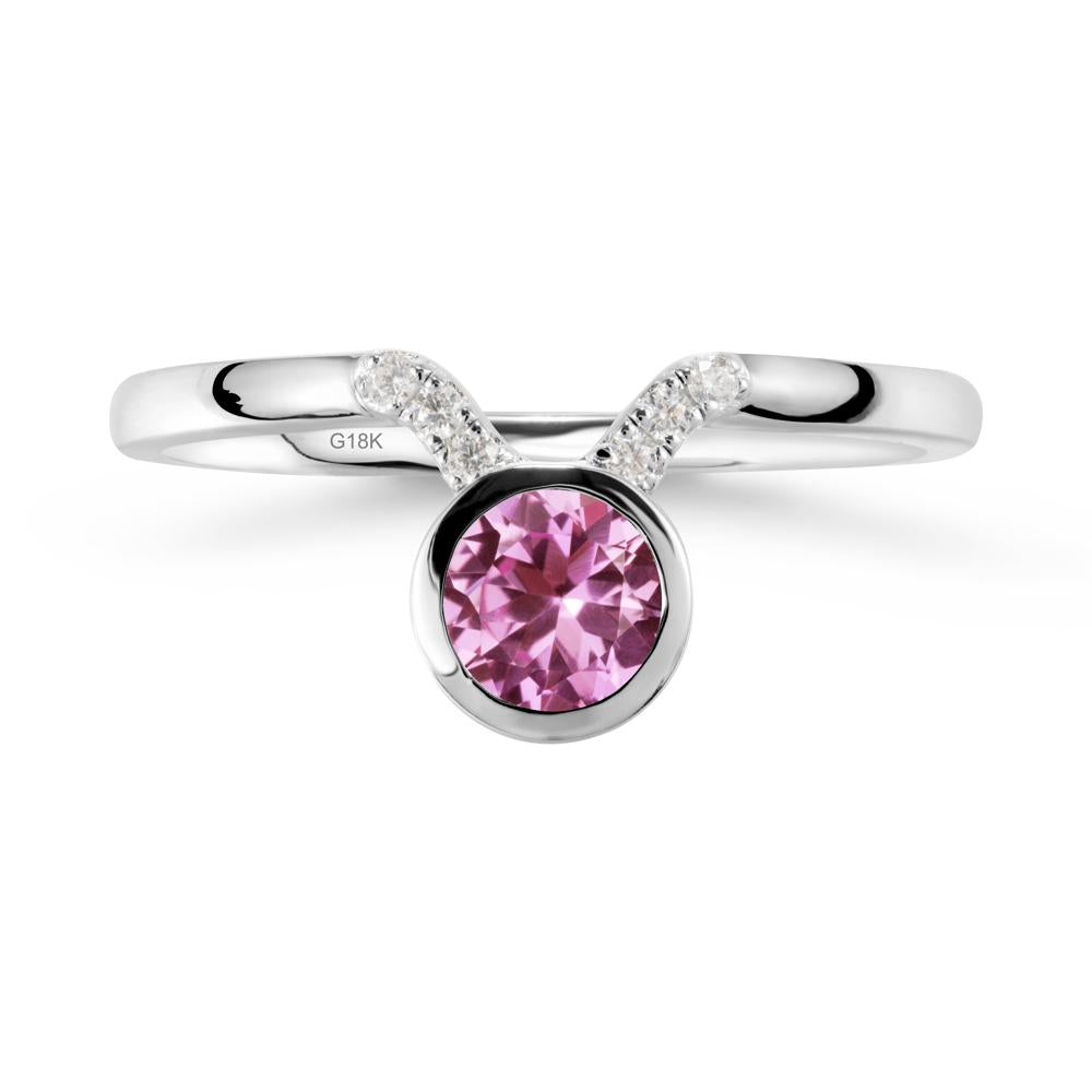 Taurus Zodiac Pink Sapphire Ring - LUO Jewelry #metal_18k white gold