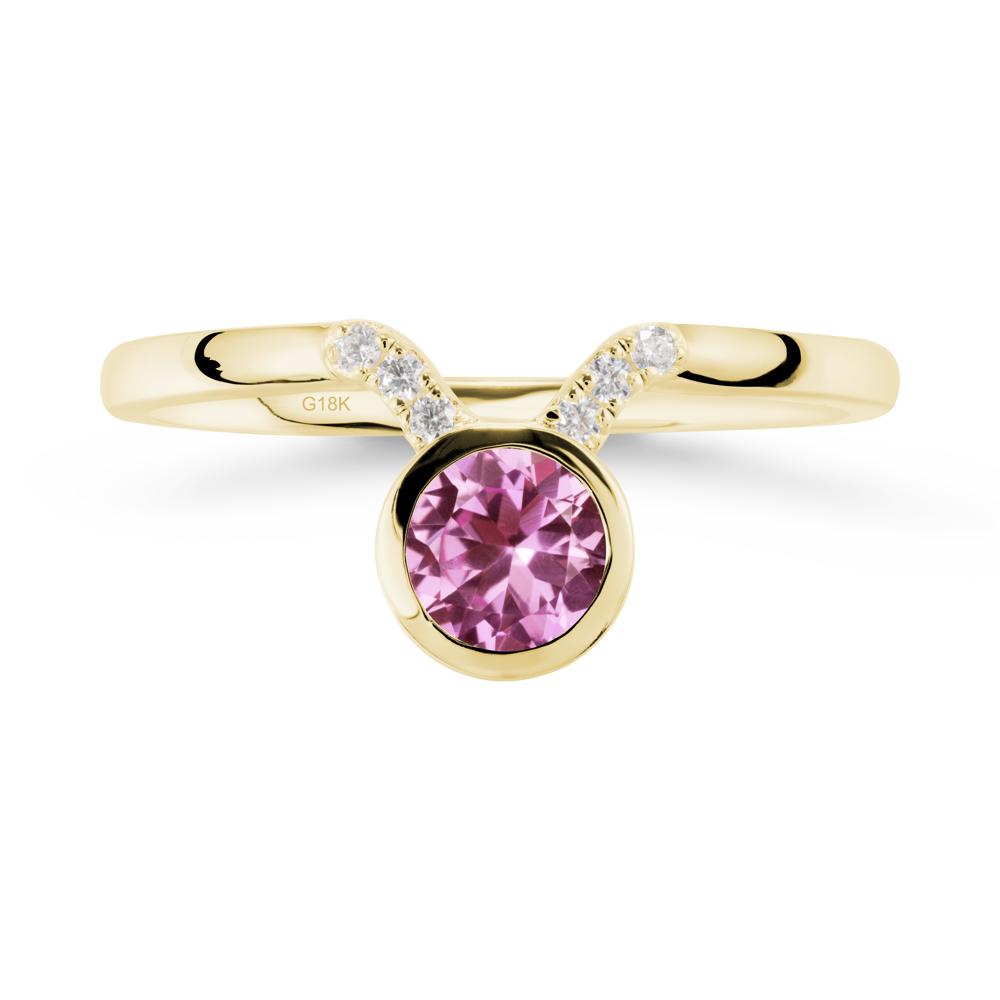 Taurus Zodiac Pink Sapphire Ring - LUO Jewelry #metal_18k yellow gold