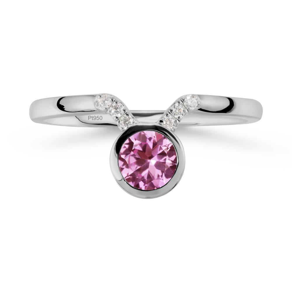 Taurus Zodiac Pink Sapphire Ring - LUO Jewelry #metal_platinum