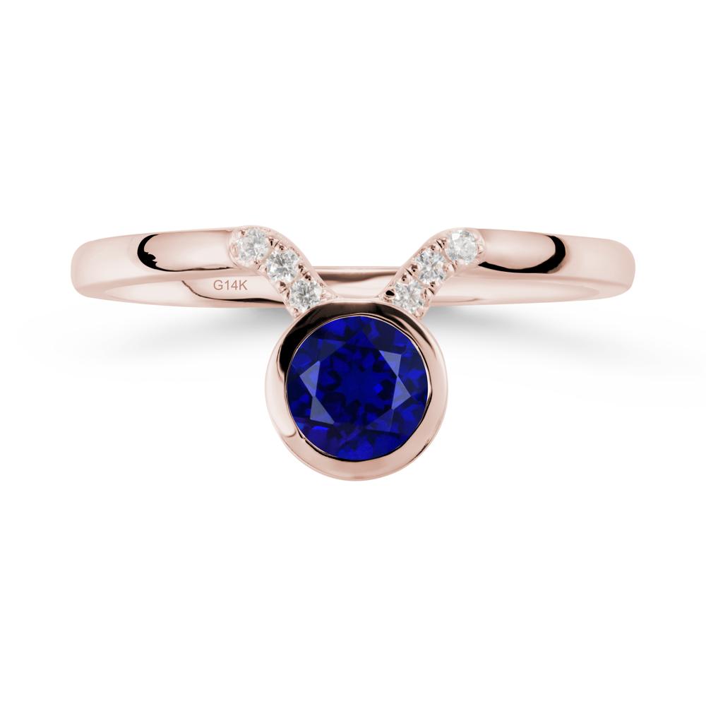 Taurus Zodiac Sapphire Ring - LUO Jewelry #metal_14k rose gold