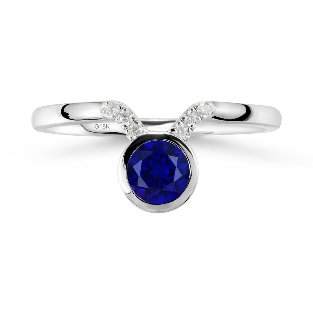 Taurus Zodiac Sapphire Ring - LUO Jewelry #metal_18k white gold
