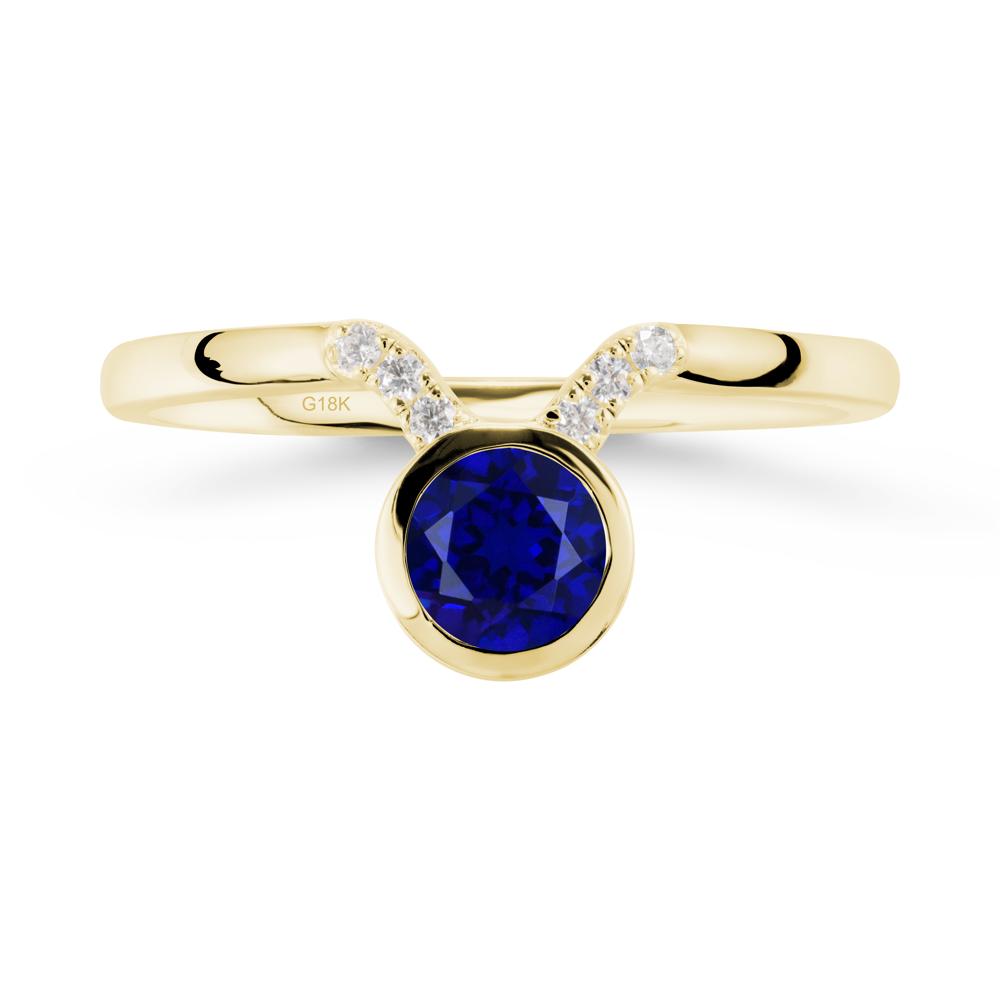 Taurus Zodiac Sapphire Ring - LUO Jewelry #metal_18k yellow gold