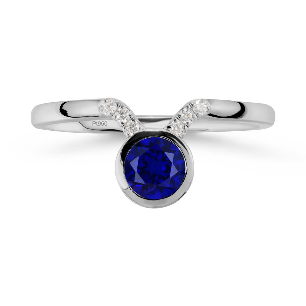 Taurus Zodiac Sapphire Ring - LUO Jewelry #metal_platinum