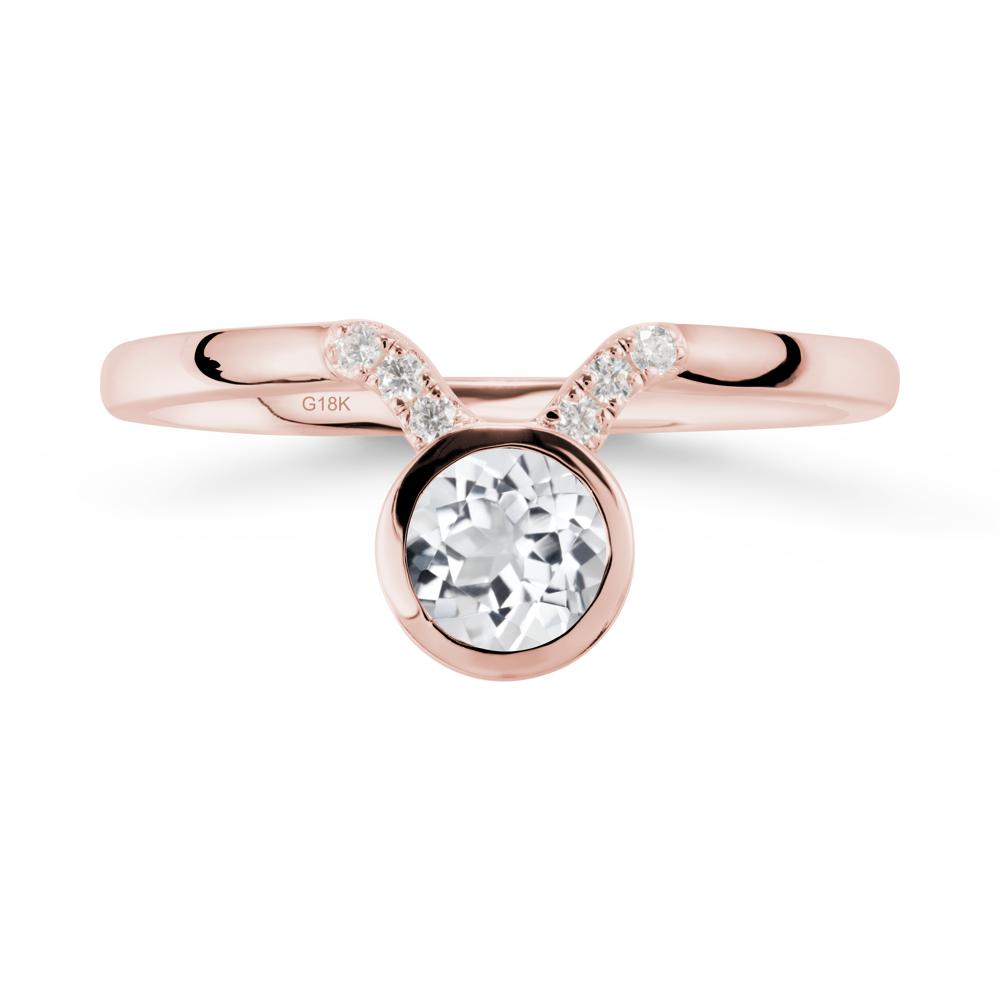 Taurus Zodiac White Topaz Ring - LUO Jewelry #metal_18k rose gold