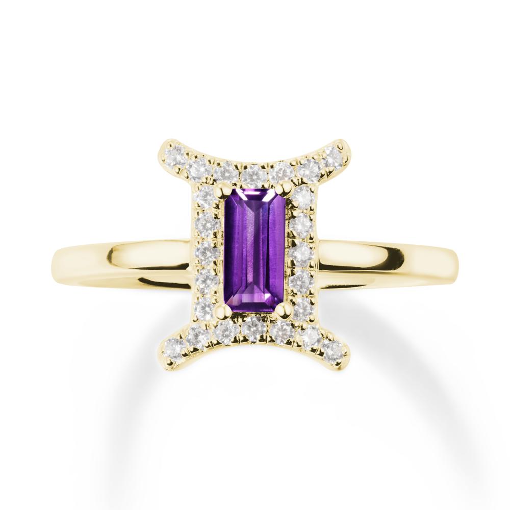 Baguette Amethyst Ring In 14K Yellow Gold - LUO Jewelry #metal_18k yellow gold