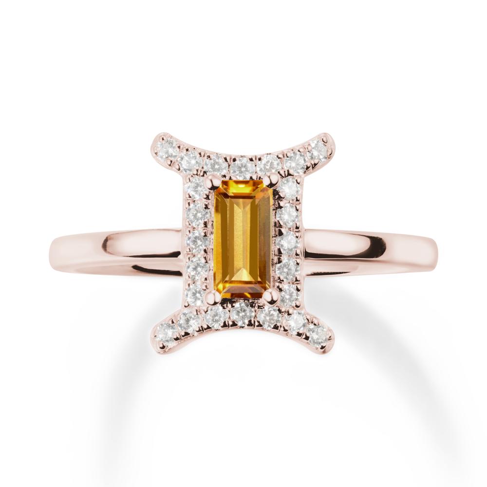 Baguette Citrine Ring In 14K Yellow Gold - LUO Jewelry #metal_14k rose gold