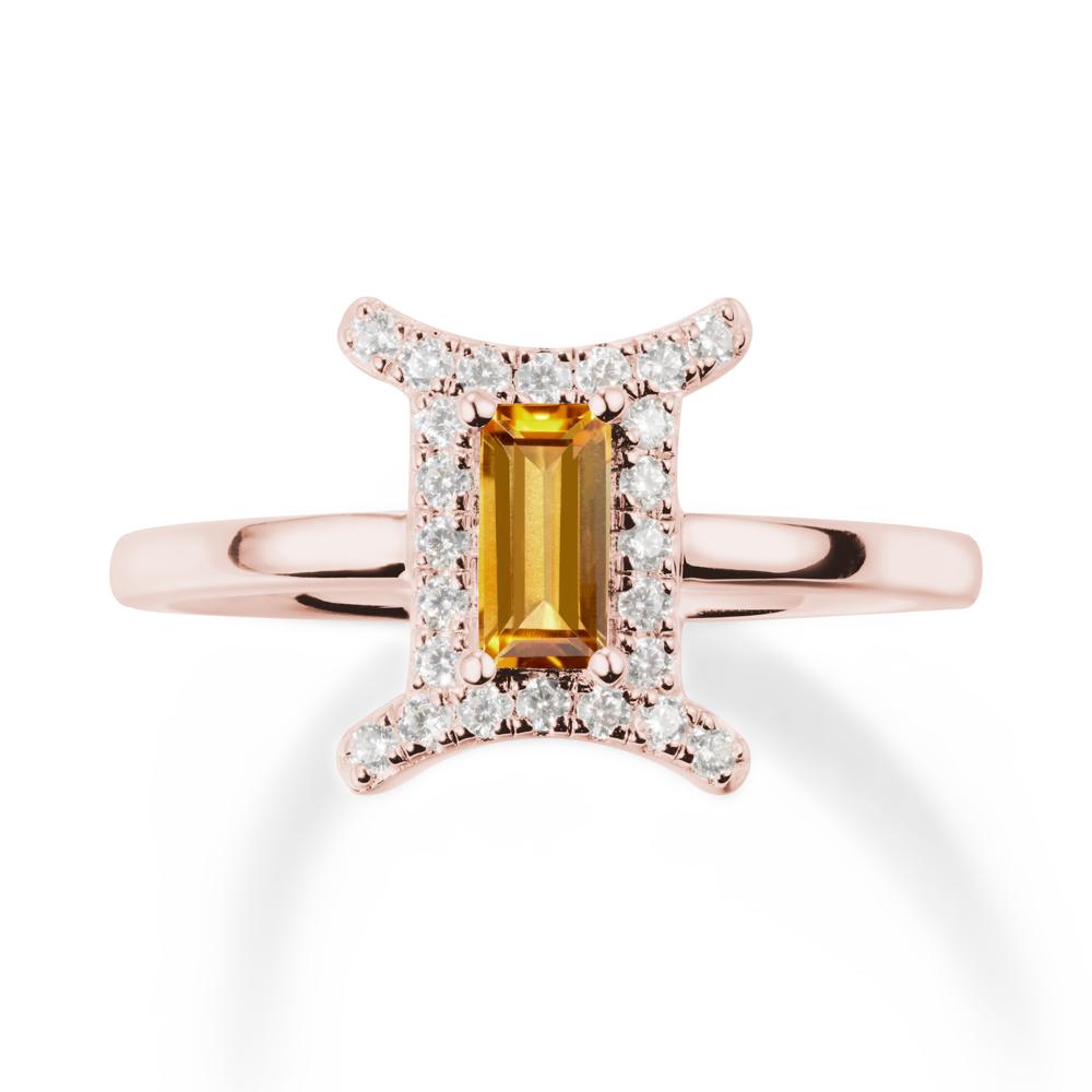 Baguette Citrine Ring In 14K Yellow Gold - LUO Jewelry #metal_18k rose gold