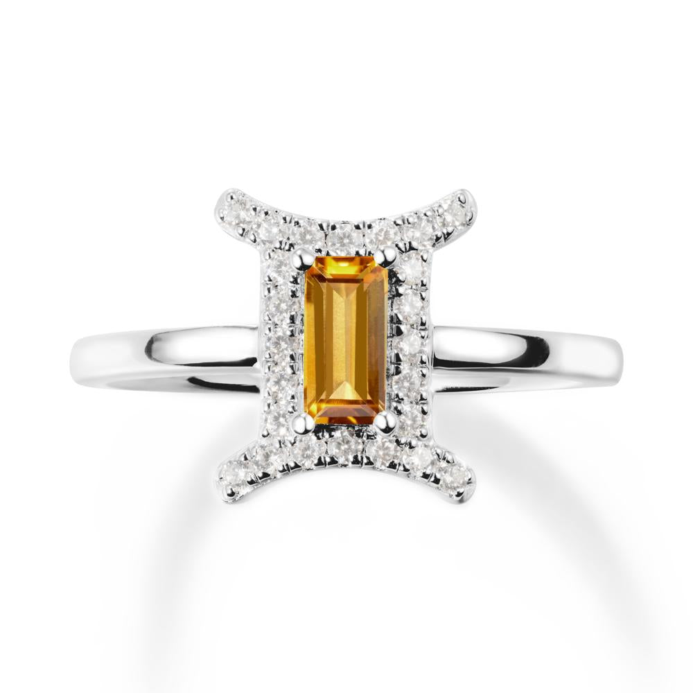 Baguette Citrine Ring In 14K Yellow Gold - LUO Jewelry #metal_18k white gold