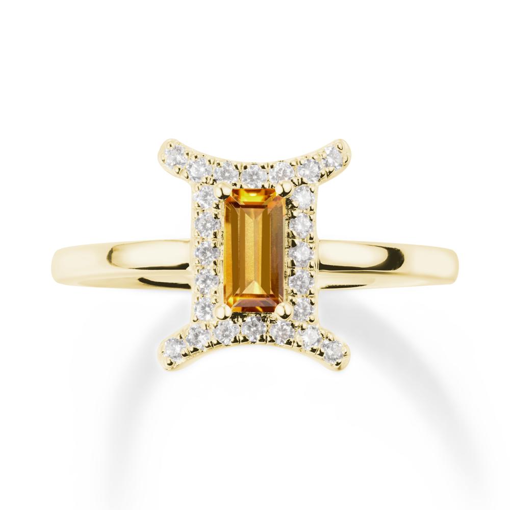 Baguette Citrine Ring In 14K Yellow Gold - LUO Jewelry #metal_18k yellow gold