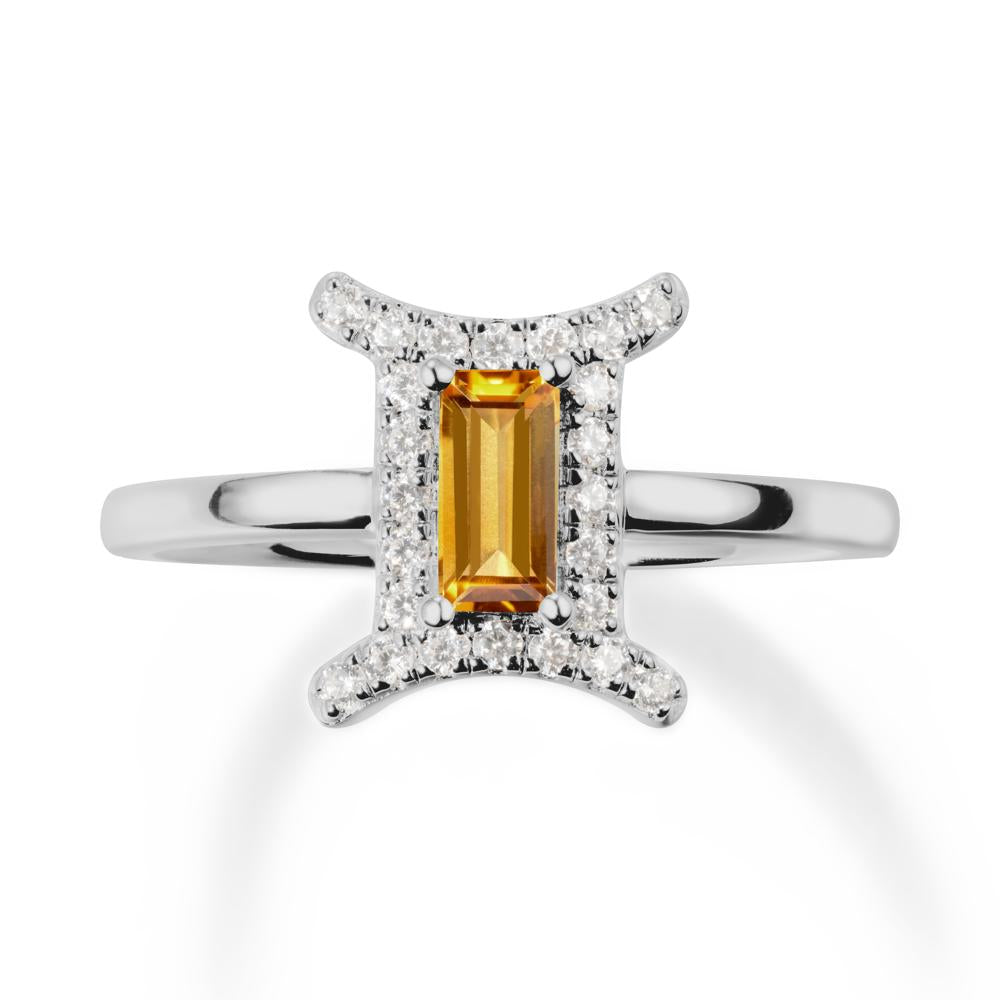 Baguette Citrine Ring In 14K Yellow Gold - LUO Jewelry #metal_platinum