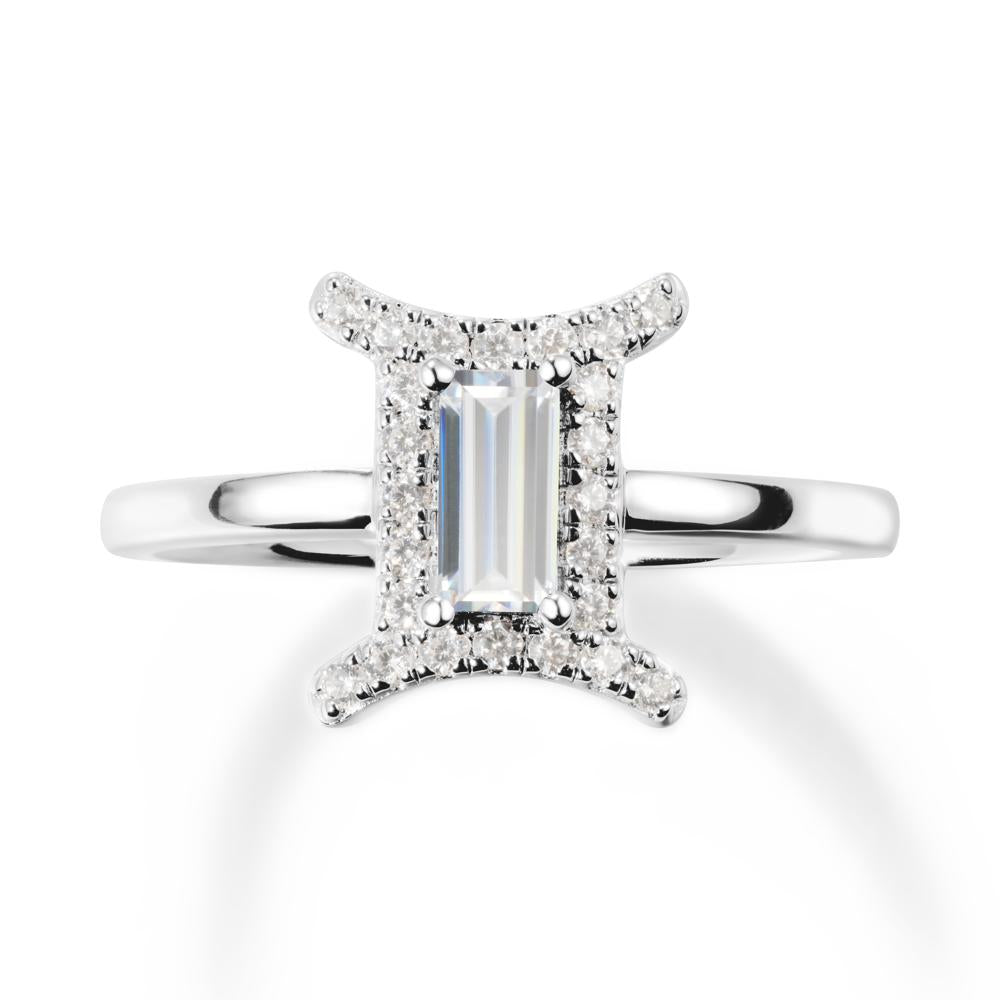 Cubic Zirconia Gemini Zodiac Halo Ring-Kind & Curious - LUO Jewelry #metal_sterling silver