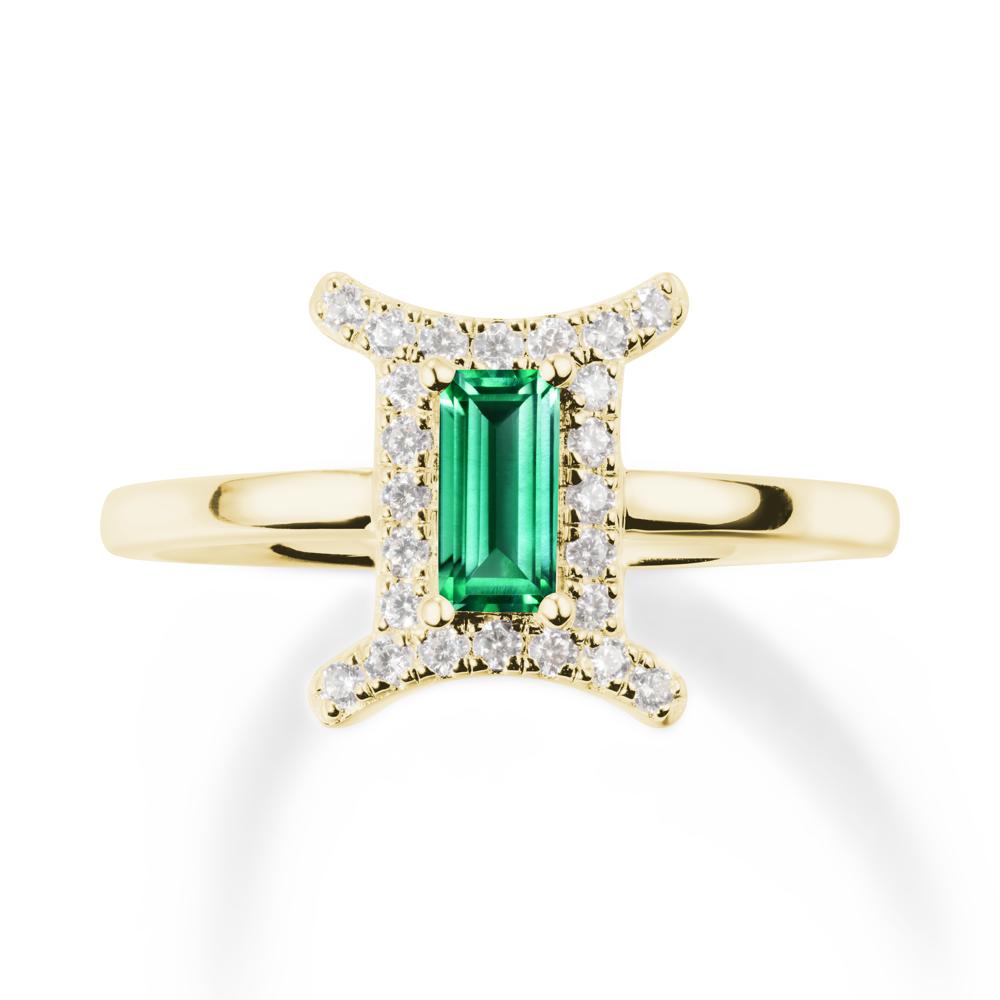 Baguette Emerald Ring In 14K Yellow Gold - LUO Jewelry #metal_18k yellow gold
