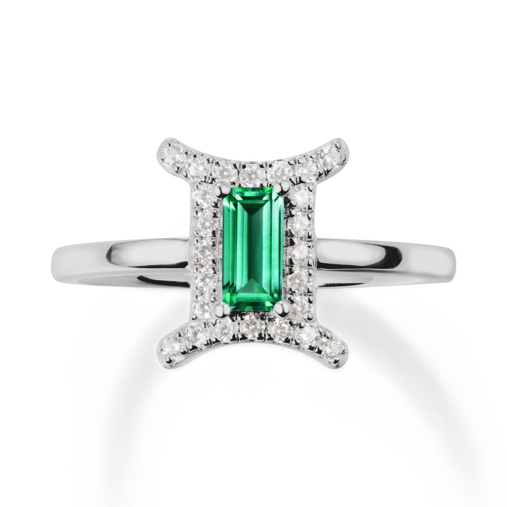 Baguette Emerald Ring In 14K Yellow Gold - LUO Jewelry #metal_platinum
