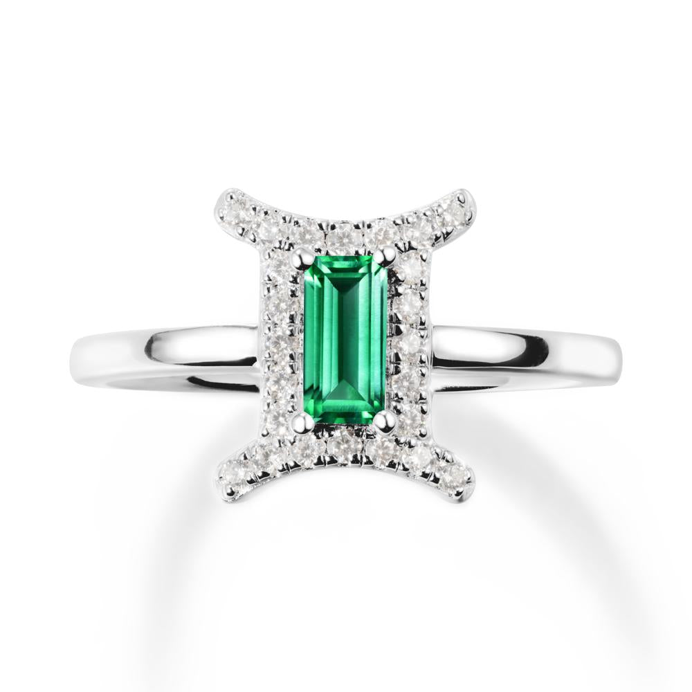 Baguette Emerald Ring In 14K Yellow Gold - LUO Jewelry #metal_sterling silver