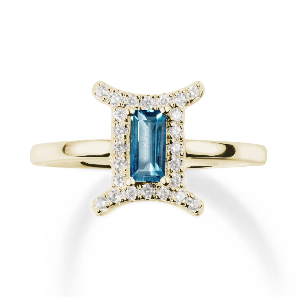 Baguette London Blue Topaz Ring In 14K Yellow Gold - LUO Jewelry #metal_14k yellow gold