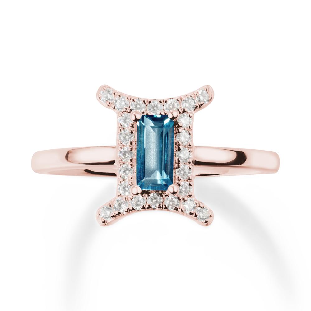 Baguette London Blue Topaz Ring In 14K Yellow Gold - LUO Jewelry #metal_18k rose gold