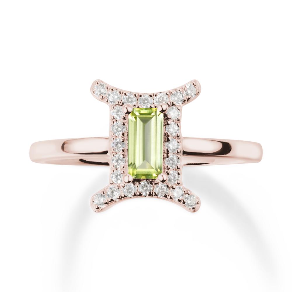 Baguette Peridot Ring In 14K Yellow Gold - LUO Jewelry #metal_14k rose gold