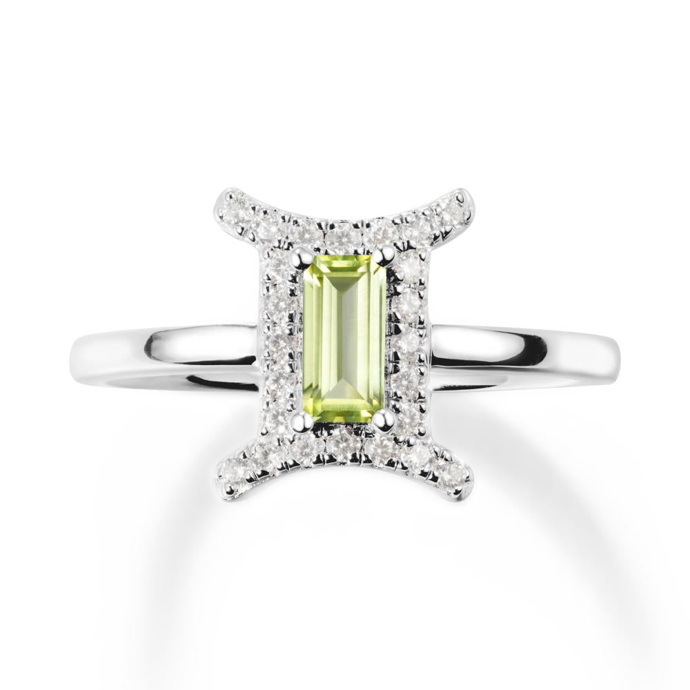 Baguette Peridot Ring In 14K Yellow Gold - LUO Jewelry #metal_14k white gold
