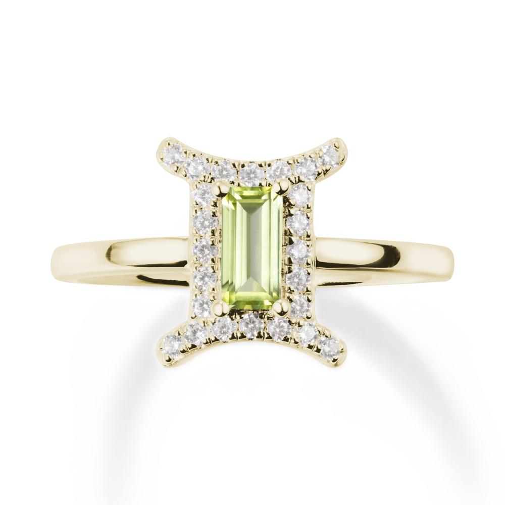 Baguette Peridot Ring In 14K Yellow Gold - LUO Jewelry #metal_14k yellow gold