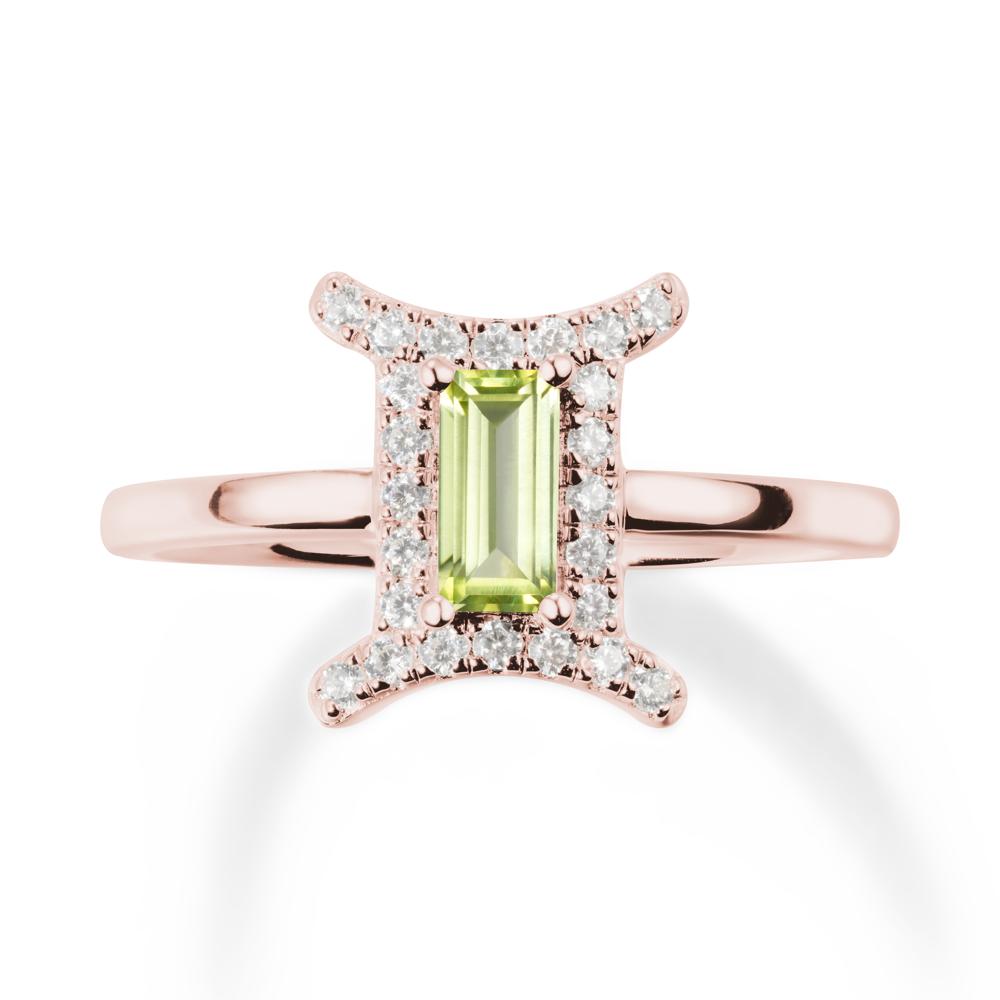 Baguette Peridot Ring In 14K Yellow Gold - LUO Jewelry #metal_18k rose gold