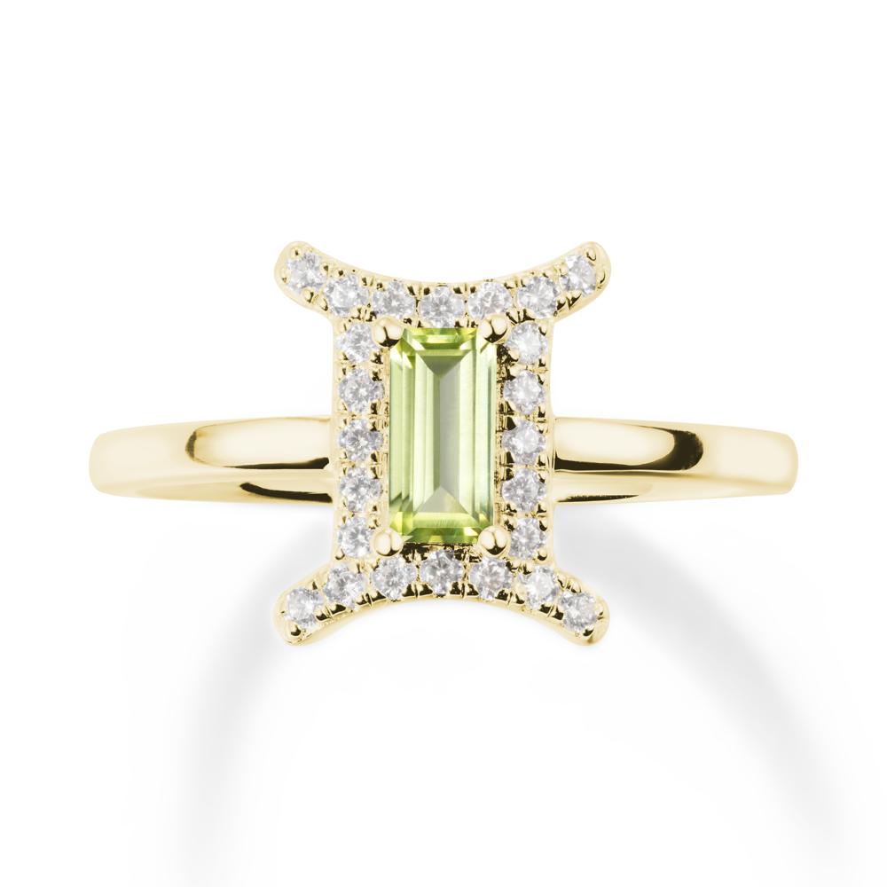 Baguette Peridot Ring In 14K Yellow Gold - LUO Jewelry #metal_18k yellow gold