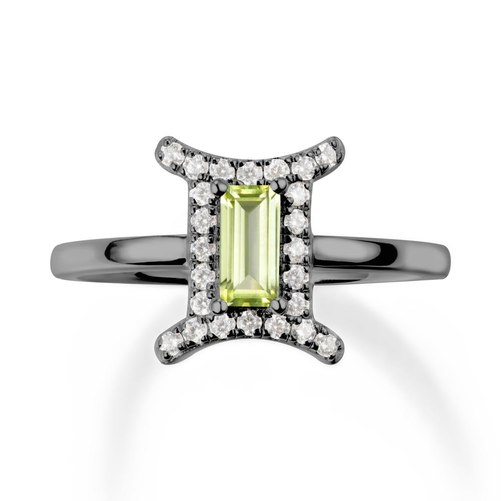 Baguette Peridot Ring In 14K Yellow Gold - LUO Jewelry #metal_black finish sterling silver