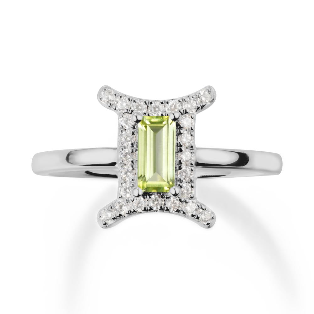 Baguette Peridot Ring In 14K Yellow Gold - LUO Jewelry #metal_platinum