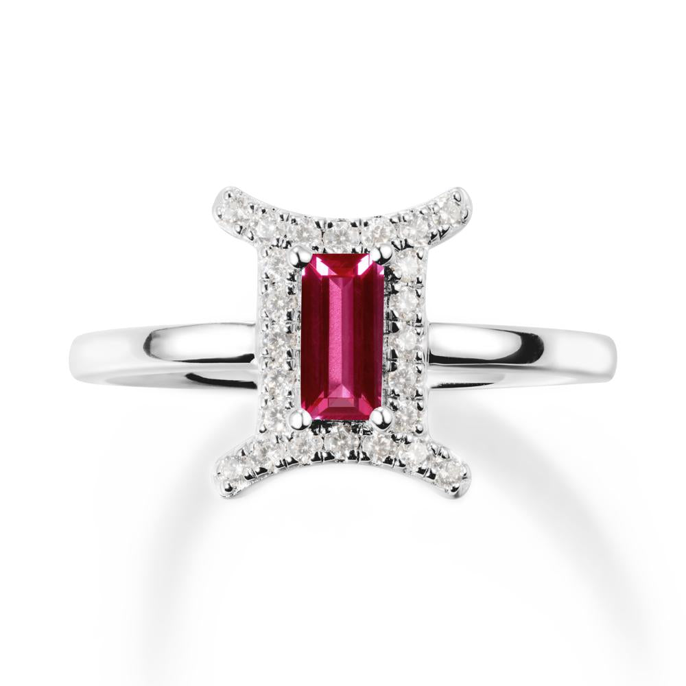Ruby Gemini Zodiac Halo Ring-Kind & Curious - LUO Jewelry #metal_sterling silver